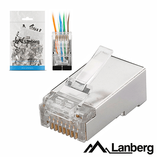 FICHA RJ45 MODULAR 8P8C CAT6 PASSANTE 100PCS LANBERG