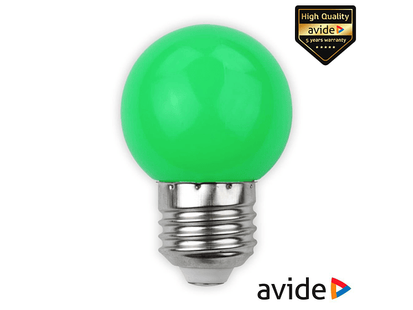 LÂMPADA E27 1W LED GLOBO G45 VERDE 30LM AVIDE 1