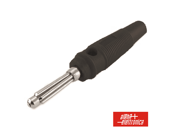 FICHA BANANA 4MM MACHO PRETA 1