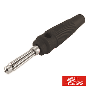 FICHA BANANA 4MM MACHO PRETA