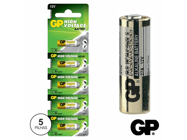 PILHA ALCALINA A27/LR27A 12V 5X BLISTER GP 1
