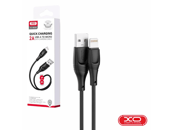 CABO USB-A MACHO / LIGHTNING MACHO 3M PRETO XO 1