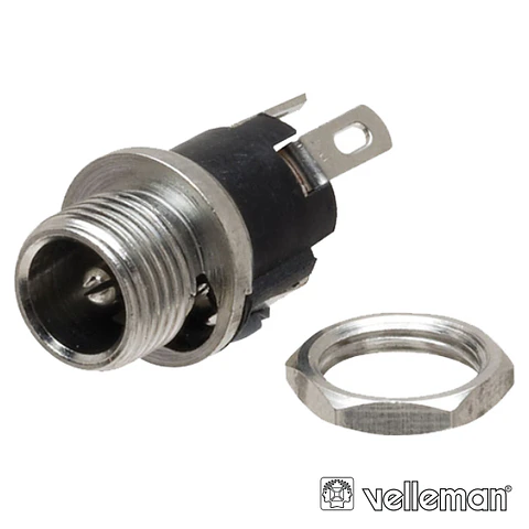 FICHA ALIMENTAÇÃO DC MACHO 2.1-5.5MM PARA CHASSIS VELLEMAN