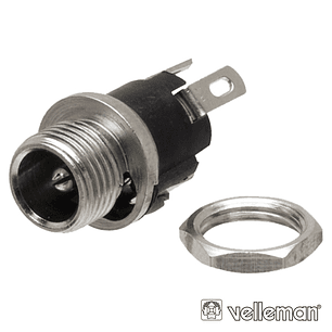 FICHA ALIMENTAÇÃO DC MACHO 2.1-5.5MM PARA CHASSIS VELLEMAN
