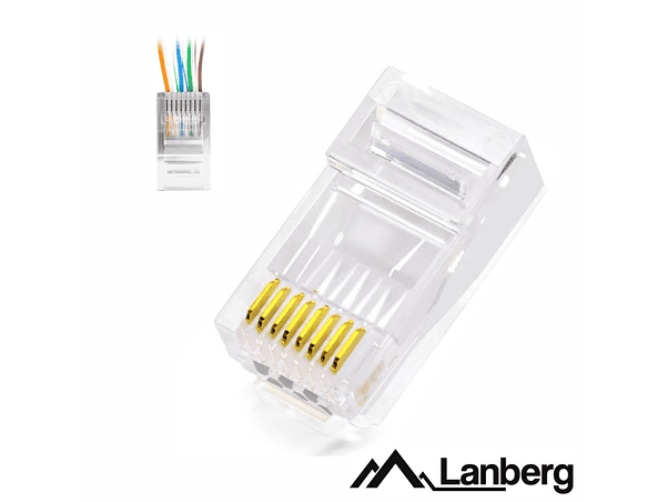 FICHA RJ45 MODULAR 8P8C CAT5E PASSANTE 100PCS LANBERG 1