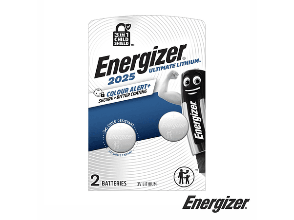 PILHA LÍTIO ULTIMATE BOTÃO CR2025 3V 2X BLISTER ENERGIZER 1