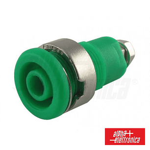 FICHA BANANA FÊMEA PAINEL TERMINAL 4MM VERDE ALPHA