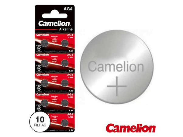 PILHA BOTÃO AG4 / LR626 1.5V 18MA 10X BLISTER CAMELION 1