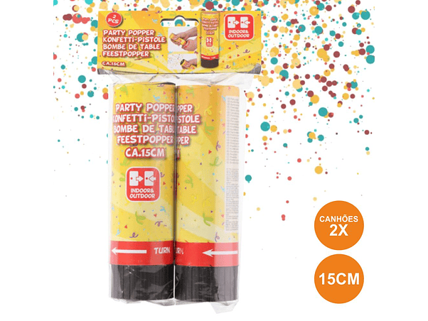 CANHÃO DE CONFETIS 15X4CM 2X 1