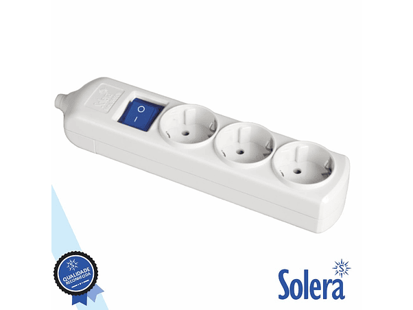 TOMADA ELÉTRICA COM 3 SAÍDAS SCHUKO INTERRUPTOR SOLERA 1