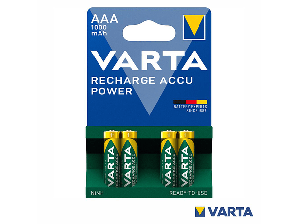PILHA RECARREGÁVEL AAA 1.2V 1000MAH 4X VARTA 1