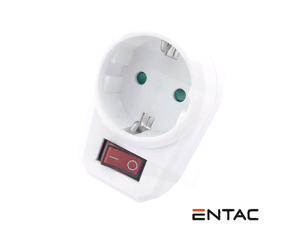 TOMADA ELÉTRICA COM 1 SAÍDA INTERRUPTOR BRANCO ENTAC 1