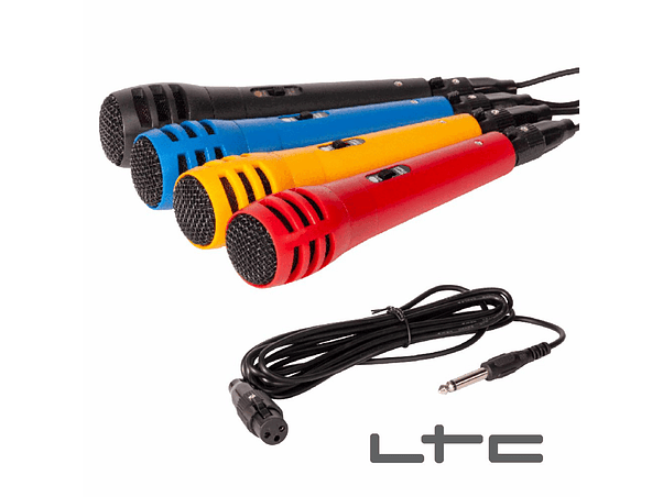 CONJUNTO 4 MICROFONES COLORIDOS LTC 1