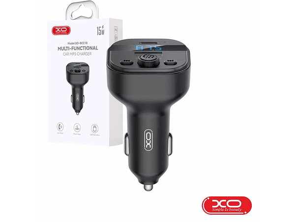 TRANSMISSOR FM BLUETOOTH 5.3 1XUSB-C 1XUSB-A 15W PRETO XO 1