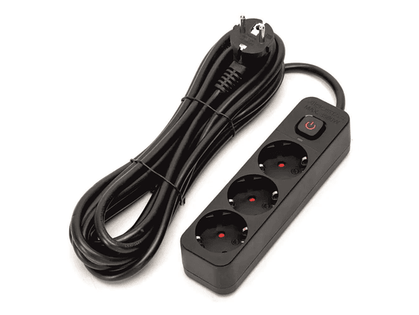 TOMADA ELÉTRICA COM 3 SAÍDAS COM INTERRUPTOR 5M 3G1.5 1