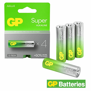 PILHA SUPER ALCALINA LR6/AA 1.5V 4X BLISTER GP