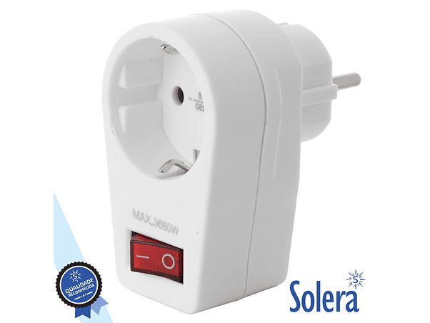 TOMADA ELÉTRICA COM 1 SAÍDA INTERRUPTOR BRANCO SOLERA 1