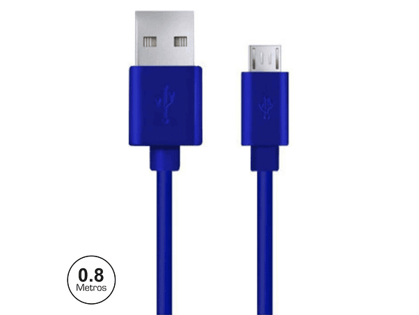 CABO USB-A 2.0 MACHO / MICRO USB-B MACHO 0.8M AZUL 1