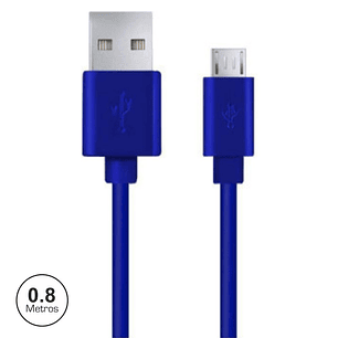 CABO USB-A 2.0 MACHO / MICRO USB-B MACHO 0.8M AZUL