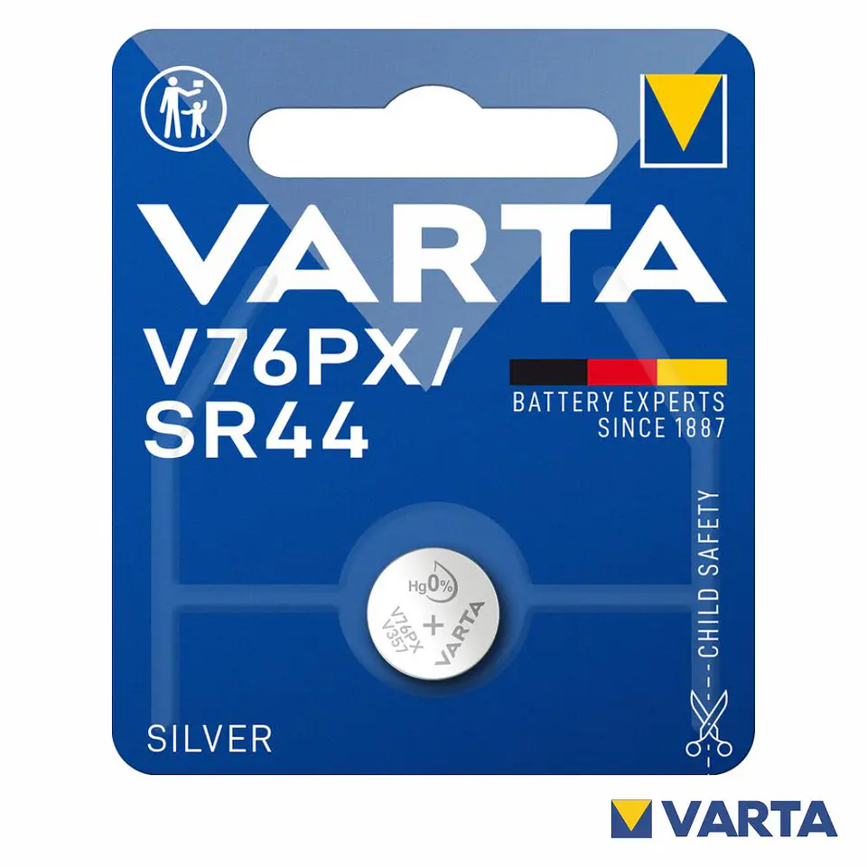 PILHA ÓXIDO PRATA BOTÃO V76PX/SR44 1.55V VARTA 1