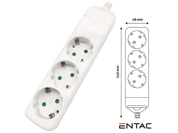 TOMADA ELÉTRICA COM 3 SAÍDAS SCHUKO ENTAC 1