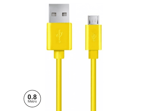 CABO USB-A 2.0 MACHO / MICRO USB-B MACHO 0.8M AMARELO 1