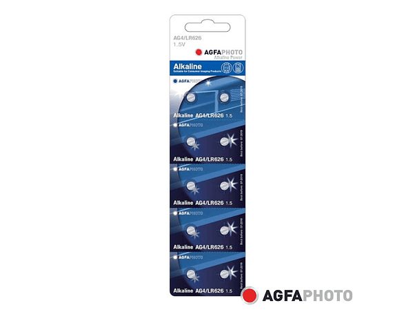 PILHA BOTÃO ALCALINA AG4 1.5V 10X BLISTER AGFAPHOTO 1