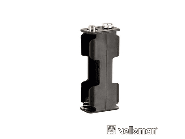 SUPORTE PARA 2 PILHAS AA COM TERMINAIS SNAP VELLEMAN 1