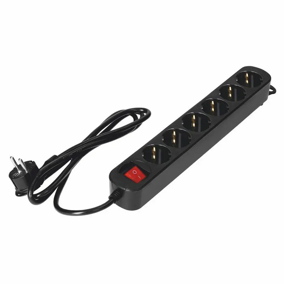 EXTENSÃO ELÉTRICA 6X SCHUKO COM INTERRUPTOR 3M ORNO 1