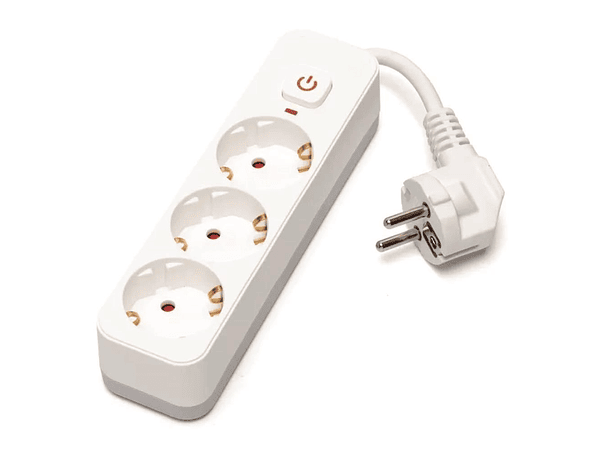 TOMADA ELÉTRICA COM 3 SAÍDAS SCHUKO COM INTERRUPTOR 3G1.0 1