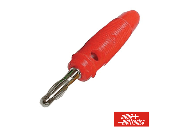 FICHA BANANA 4MM MACHO VERMELHA 1