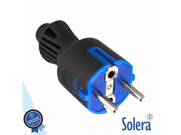 FICHA SCHUKO MACHO 16A/250V PRETO SOLERA 1