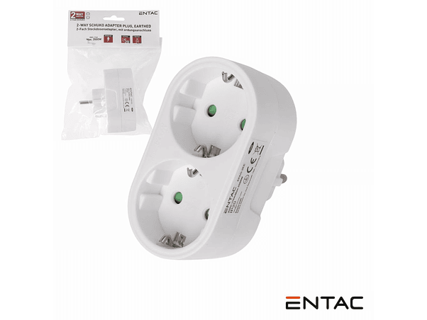 TOMADA ELÉTRICA COM 2 SAÍDAS BRANCO ENTAC 1