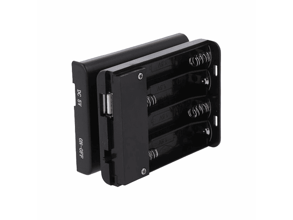 SUPORTE PARA 4 PILHAS AA COM TAMPA INTERRUPTOR E USB-A FÊMEA 1