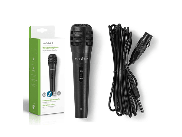 MICROFONE DINÂMICO COM CABO 80HZ-12KHZ 5M NEDIS 1