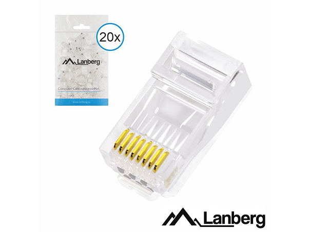 FICHA RJ45 MODULAR 8P8C CAT6 PASSANTE 20PCS LANBERG 1