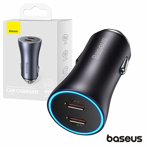 ADAPTADOR ISQUEIRO 2XUSB-C PD 40W GOLDEN CONTACTOR BASEUS