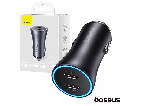 ADAPTADOR ISQUEIRO 2XUSB-C PD 40W GOLDEN CONTACTOR BASEUS 1