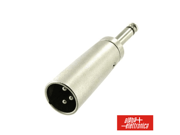 FICHA ADAPTADORA XLR 3P MACHO / JACK 6.35MM MACHO MN 1