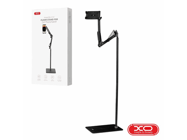SUPORTE CHÃO PARA TABLET E TELEMÓVEL AJUSTÁVEL 135CM XO 1