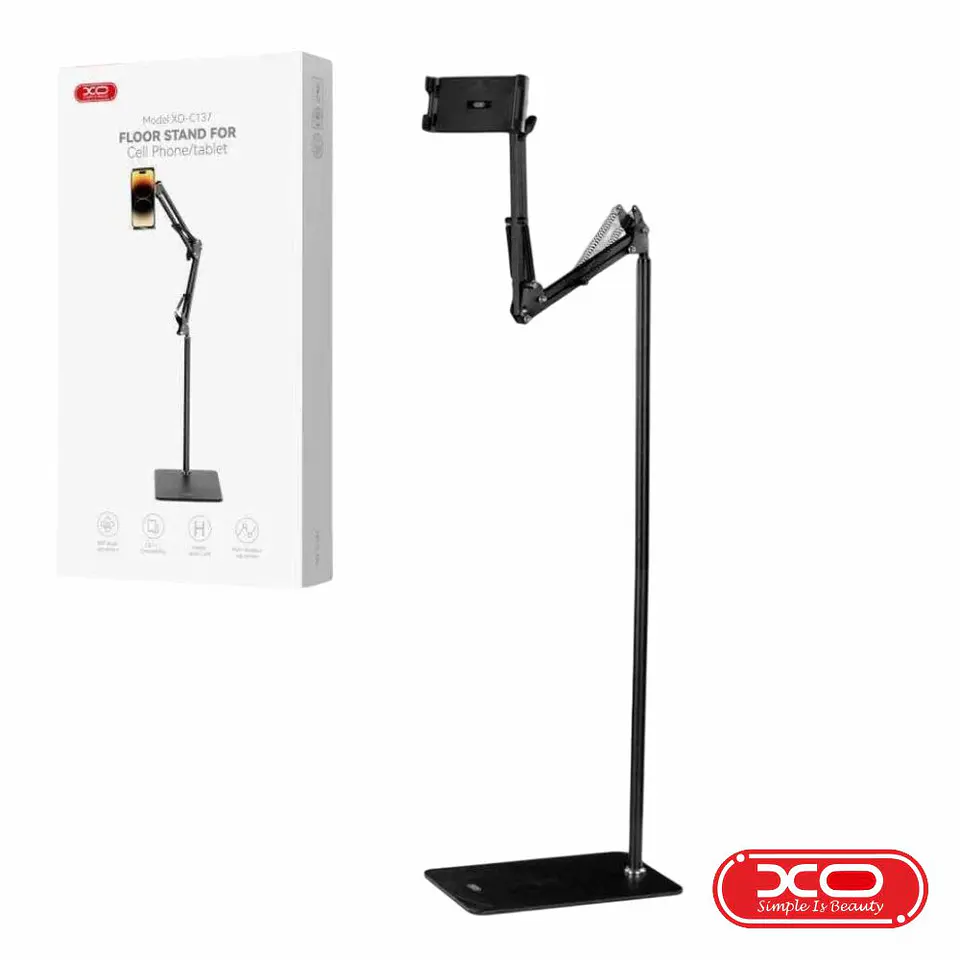 SUPORTE CHÃO PARA TABLET E TELEMÓVEL AJUSTÁVEL 135CM XO 1