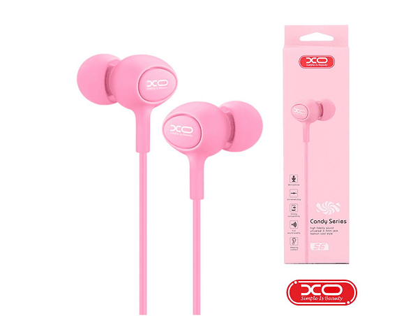 AUSCULTADORES COM FIOS STEREO ROSA XO 1