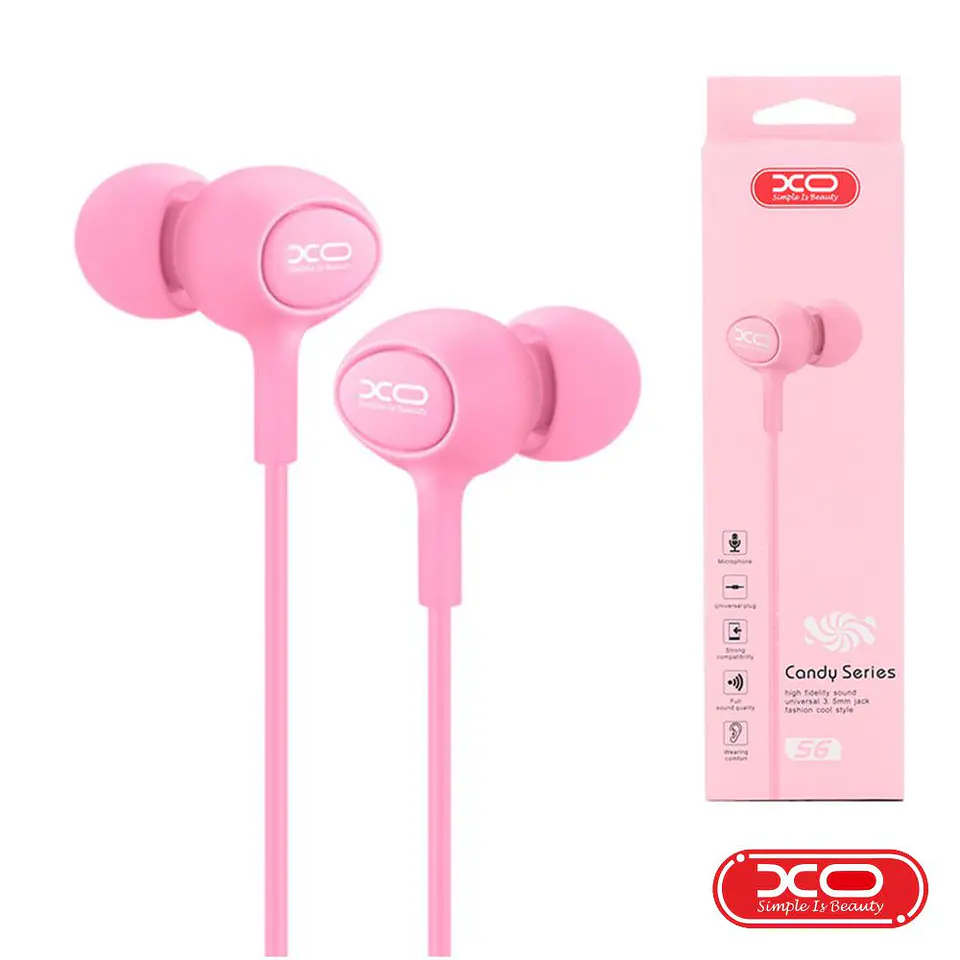 AUSCULTADORES COM FIOS STEREO ROSA XO 1