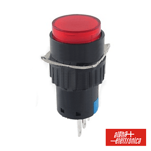 COMUTADOR PULSADOR REDONDO 230V 1 NA 1 NF VERMELHO UNIPOLA