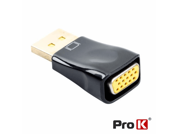 FICHA ADAPTADORA DISPLAYPORT MACHO / VGA FÊMEA PROK 1