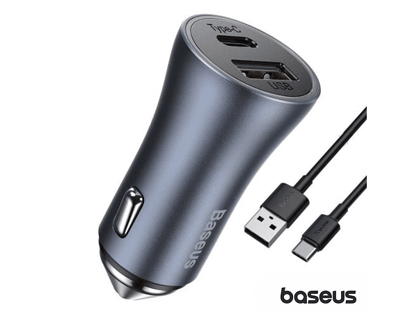 ADAPTADOR FICHA ISQUEIRO USB-A/USB-C PD 40W BASEUS 1