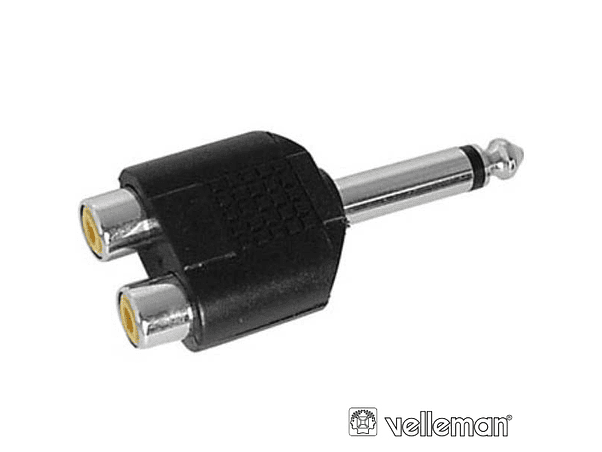 FICHA ADAPTADORA JACK 6.35MM MACHO MN / 2 RCA FÊMEA 1