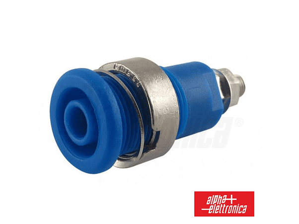 FICHA BANANA FÊMEA PAINEL TERMINAL 4MM AZUL ALPHA 1