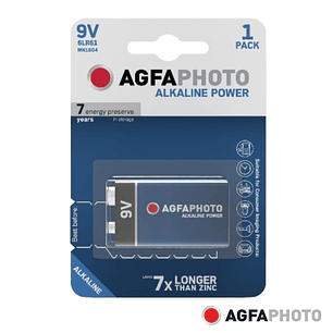PILHA ALCALINA 6LR61/9V 9V 1X BLISTER POWER AGFAPHOTO
