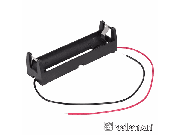 SUPORTE PARA 1 PILHA 18650 COM FIOS PARA SOLDAR VELLEMAN 1
